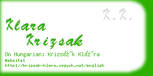 klara krizsak business card